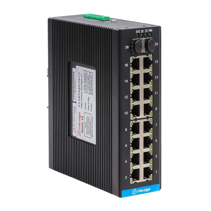 F6-16GT2GX DIN-RAIL Non géré 2-Port 1000M Fx 16-Port 1000M Tx Commutateur industriel