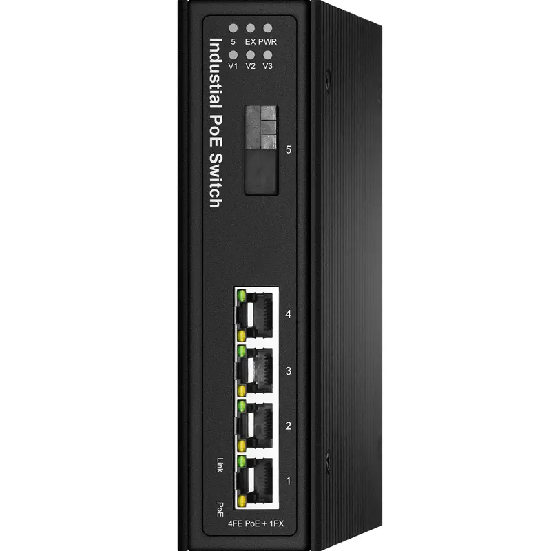 F6-5800-4TP1FX interrupteur industriel 1 100M non géré et 4 100M PoE