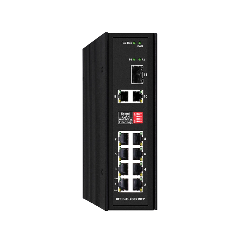 F6-5800-8P2GT1S interrupteur industriel 1 Giga Opt non géré et 2 GE Tx et 8 100M PoE