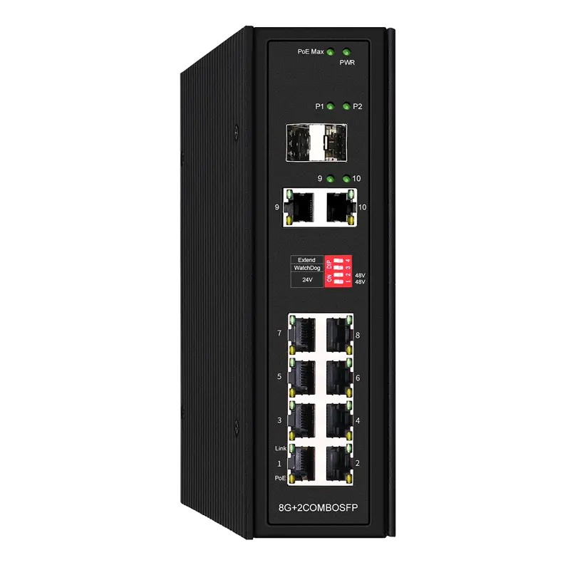 F6-5800-8P2SC Combo industriel non géré 2 Giga et 8 GE Ethernet PoE Switch