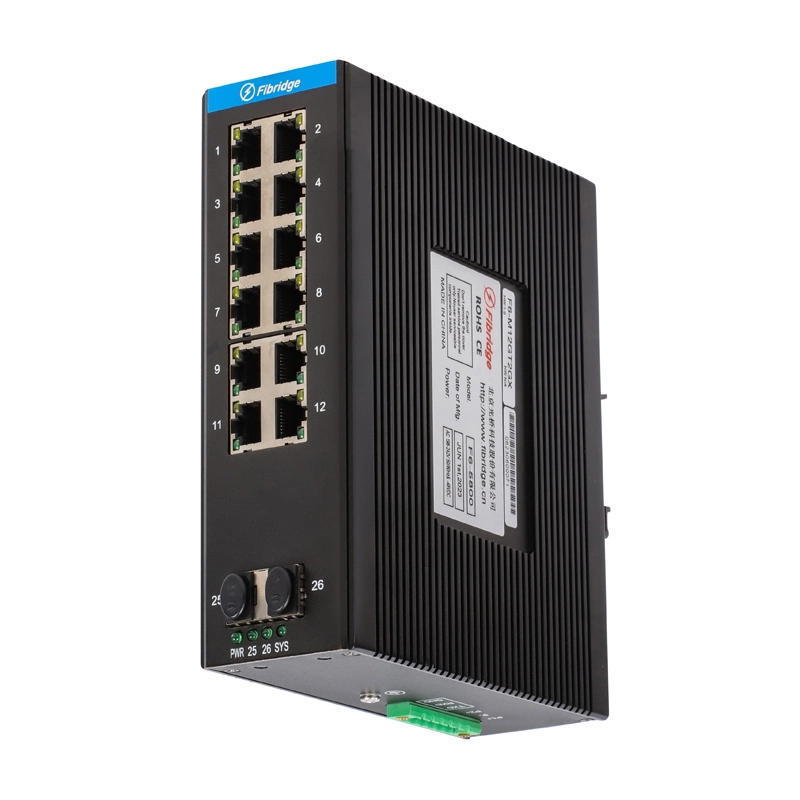 F6-M12GT2GX DIN-RAIL L2 Géré 2 1000M Fx 12 1000M Commutateur industriel Ethernet