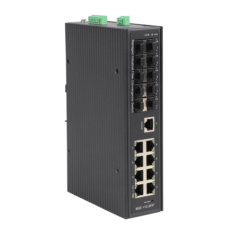 Commutateur industriel F6-5800-M8GTP10GS géré 10 1G OPT et 8 GE PoE