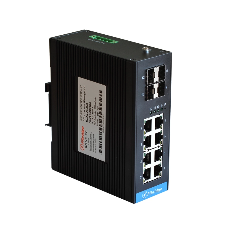 Commutateur industriel F6-M8GTP4XS L3 4 10G OPT et 8 Giga Ethernet 802.3bt PoE